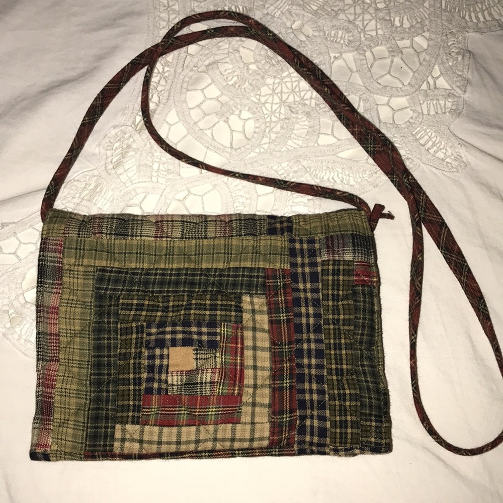 Victorian Heart quilted plaid Crossbody Purse - Picture 7 of 11